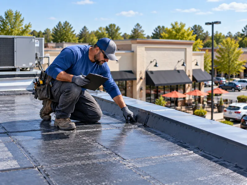 Illustrative roof inspection; not a verified Edge Roofing project.